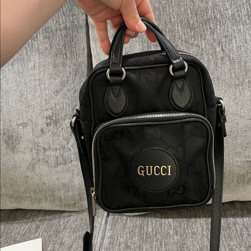 GUCCI GG Nylon Monogram Off The Grid Shoulder Crossbody Bag Black - Picture 5 of 15
